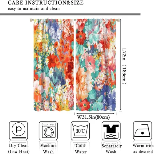 Vista 109 de Cortinas opacas con estampado de flores de cachemira, estampado de cachemira sobre fondo blanco, para decoración del hogar, cocina, restaurante