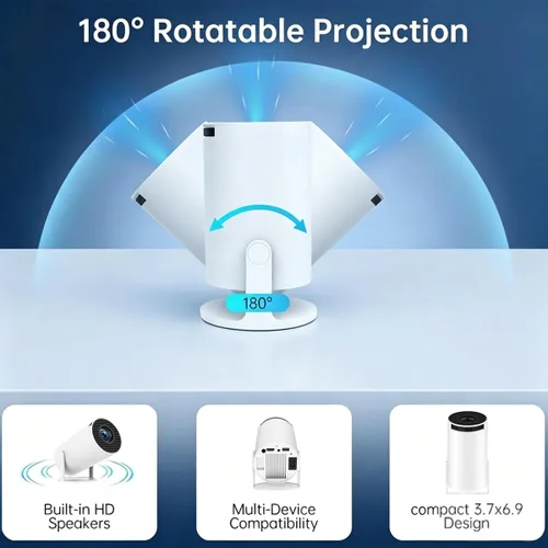 Vista 8 de Aplicaciones integradas: mini proyector con WiFi y Bluetooth, compatible con proyector portátil de 1080P con Android 11, 160 lúmenes ANSI, rotación