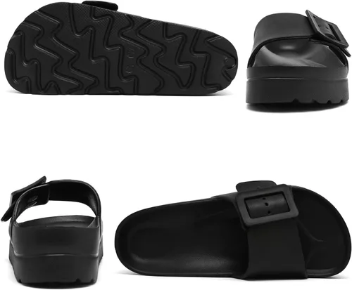 Vista 4 de Sandalias de plataforma para mujer con soporte de arco, hebilla ajustable, sandalias de playa para mujer, cómodas, ligeras, ultraacolchadas