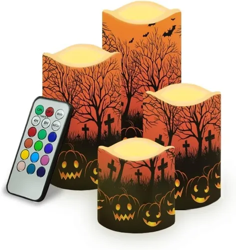 Vista 51 de Jeiento American Flag Flameless Candles 4 Pack 4th of July Home Decoration Flower American Flag LED Candles Battery Operated with Timer Remote
