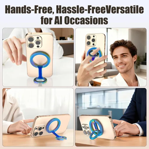 Vista 4 de Anillo magnético para teléfono MagSafe compatible con iPhone Samsung