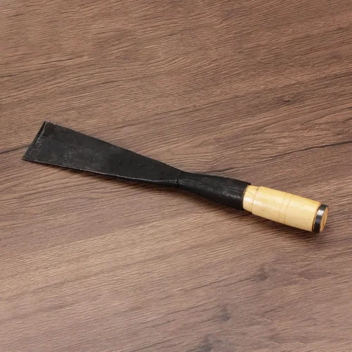 Vista 5 de HARFINGTON Cincel de madera recto de 2 pulgadas, hoja de borde biselado, herramientas manuales para carpintería con mango redondo para tallar muebles