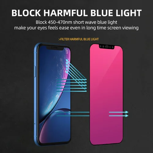 Vista 8 de EGKimBa Protector de pantalla de privacidad compatible con iPhone 11 Pro Max/iPhone XS Max, 6.5 pulgadas, degradado colorido electrochapado