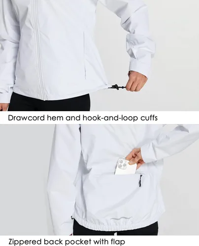 Vista 6 de Willit Chaquetas de ciclismo para mujer, chaquetas impermeables para correr, chaqueta ligera cortavientos para senderismo, plegable
