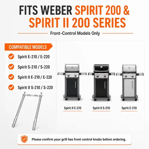 Vista 2 de 69785 Quemador de parrilla para Weber Spirit I y II y GS4 Spirit II serie 200, Spirit E-210, E-220, Spirit S-210, S-220 parrillas de gas