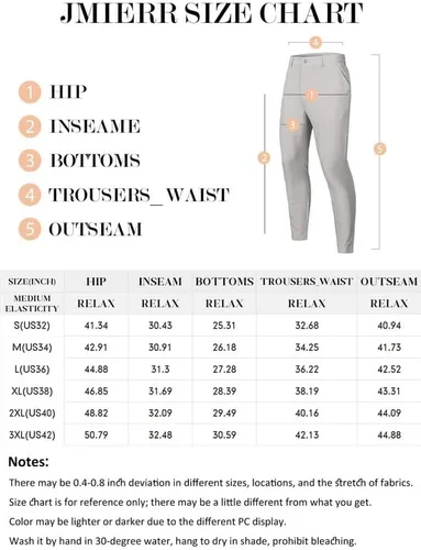 Vista 6 de JMIERR Pantalones de golf para hombre, elásticos, ajustados, para correr, viajes, trabajo, pantalones de vestir chinos para hombre