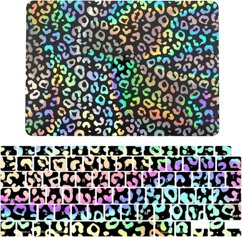Vista 8 de IVY Funda para MacBook Old Air 13 2010-2017 Modelo A1369 A1466 Carcasa rígida para portátil [Flash Negro Transparente] [Cubierta de teclado] - LT11