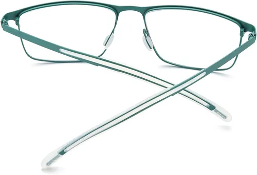 Vista 8 de FONEX Marco de gafas de titanio, marco cuadrado de lentes ópticos de miopía para hombre 8521 Verde