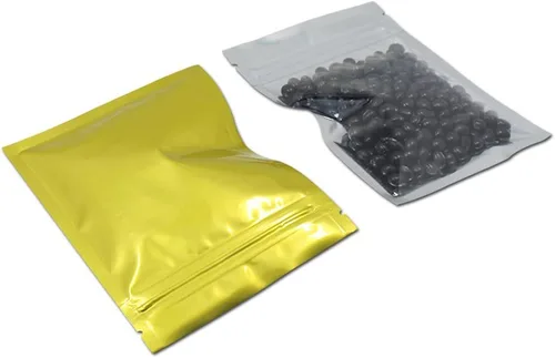 Vista 24 de FERENLI - 100 bolsas de almacenamiento de alimentos Mylar con cierre de cremallera, bolsas de aluminio opacas herméticas con ventana frontal