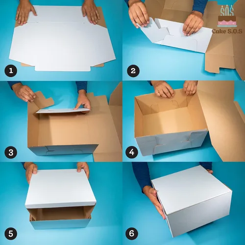 Vista 6 de Cajas de pastel de papel kraft resistentes de 14 x 14 x 6 pulgadas / 35.56 x 35.56 x 15.24