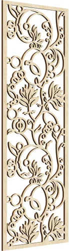 Vista 176 de Caspian Paneles de pared de madera con calado decorativo perforado, 9 3/8 pulgadas de ancho x 24 3/8 pulgadas de alto x 1/4 de alto, cereza