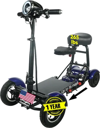 Vista 10 de MS-3000 Scooter eléctrico para adultos, scooters plegables para personas mayores, scooter de movilidad de 4 ruedas con silla, scooter eléctrico