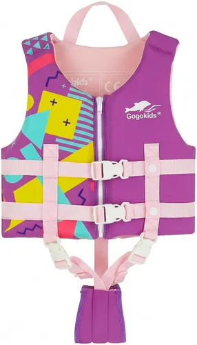 Vista 15 de Gogokids Chaleco de natación para niños pequeños, chaleco de natación de alta calidad para niños de 30-40-50-60-70-80 libras, flotadores para niños