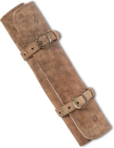 Vista 9 de Bolsa de rollo de cuchillos Cuero Genuino - Bolsa de cuchillos de chef 7 ranuras - Estuche de cuero para cuchillos Sam