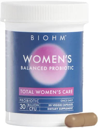 Vista 5 de BIOHM Paquete de prebióticos y probióticos para mujeres, suplemento de fibra con inulina y pectina de manzana en polvo, 60 cápsulas con probióticos