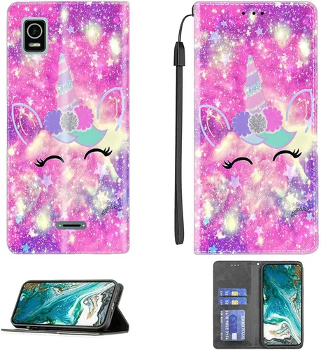 Vista 322 de jioeuinly ATT Motivate 2 - Funda compatible con ATT Motivate 2, funda con soporte abatible y cierre magnético DJS