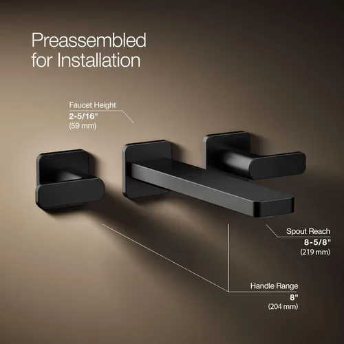 Vista 7 de KOHLER T27120-4-BL Parallel® - Tapacubos para lavabo de baño, color negro mate