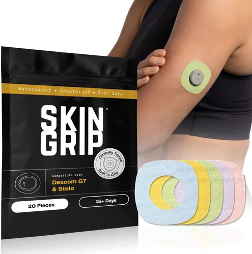Vista 16 de Skin Grip Parches adhesivos para Dexcom G7 y Stelo CGM con recorte, cubierta impermeable y resistente al sudor para sensor continuo de monitor