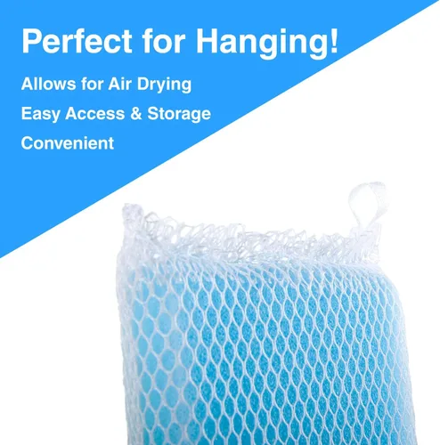 Vista 4 de Esponja de malla suave para lavar platos, de secado rápido, resistente al olor, limpieza suave para cocina, platos, limpieza del hogar, sartenes