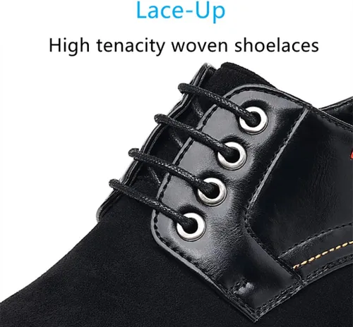 Vista 3 de Zapatos de vestir Oxford casuales para hombre, de cuero, sin cordones, para caminar, conducir, oficina, al aire libre, estilo Oxford, cómodos