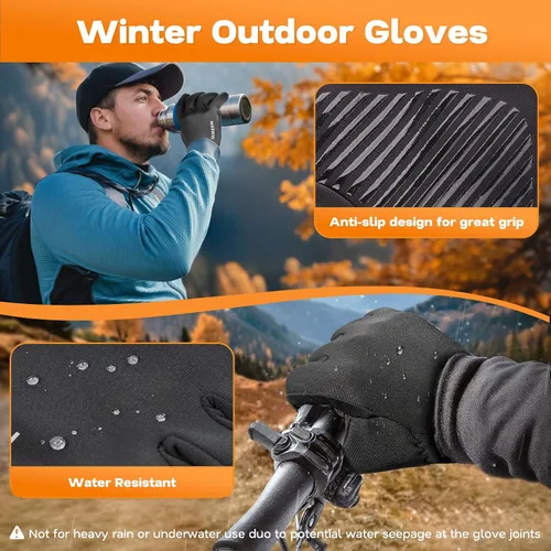 Vista 5 de Sukeen Guantes de invierno para hombres y mujeres, para pantalla táctil, antideslizantes, ligeros, para clima frío, guantes cálidos para correr