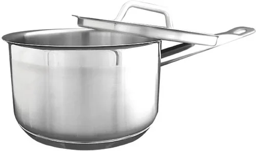 Vista 3 de TrueCraftware - Cacerola de acero inoxidable de 2 cuartos de galón con tapa- Juego de sartenes multiusos para uso en el hogar, cocina, restaurante