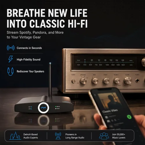Vista 6 de Transmisor o receptor de audio Bluetooth de largo alcance para TV, PC estéreo, conectar altavoces, auriculares, teléfono, adaptador inalámbrico