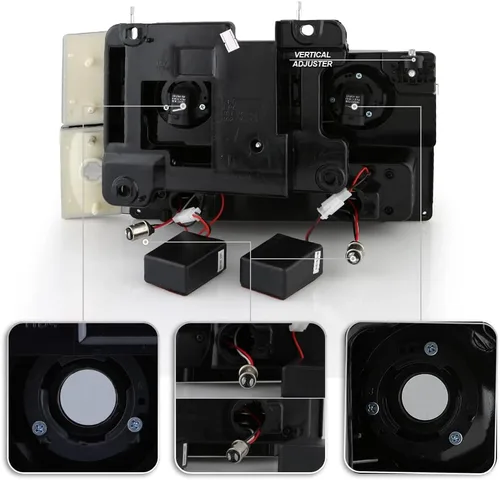 Vista 3 de ACANII - Para 1988-1993 GMC Sierra Chevy Silverado C/K C10 faros ahumados+luces LED de señal de parachoques 4 piezas izquierda + derecha
