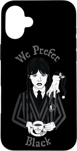 Vista 23 de iPhone 16 Wednesday We Prefer Black - Funda navideña