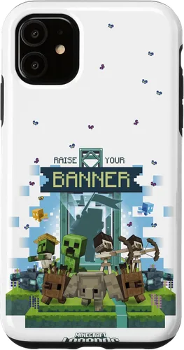 Vista 8 de Minecraft Legends Raise Your Banner Mobs Group Shot - Carcasa para iPhone 17