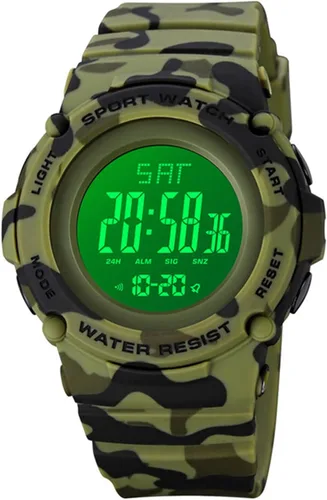 Vista 2 de Reloj deportivo multifunción para hombre, cronómetro militar, alarma, calendario, resistente al agua