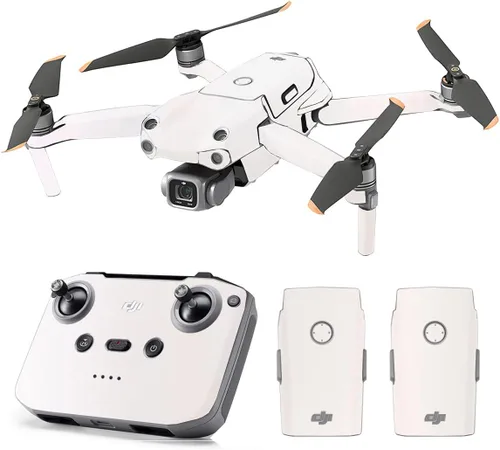 Vista 24 de SopiGuard Skin for DJI Mavic Air 2s Juego completo de calcomanías de vinilo de precisión + controlador + 3 fundas de batería (3M negro carbón)