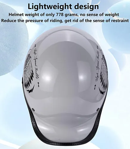 Vista 7 de Casco retro para motocicleta, aprobado por DOT, para adultos, hombres y mujeres, estilo alemán vintage, casco de media cara para scooter