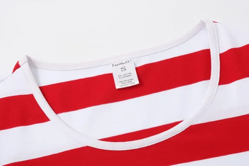 Vista 5 de Formeet17 Camiseta de manga larga a rayas para mujer, elástica, cómoda, cuello redondo