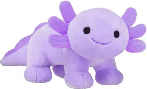 Vista 2 de Axolotl de Felpa, Suaves y Lindas Peluches de Ajolote, Muñecas de Peluche Kawaii para Niños, Regalo para Niñas y Niños (Morado)