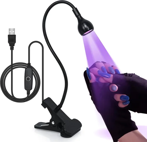 Vista 18 de AORAEM Lámpara de uñas LED UV, luz de curación flash de doble cabeza, rosa Luz de curado para uñas de gel con cuello de cisne portátil