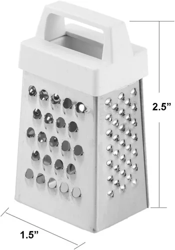 Vista 2 de Cuisinox Rallador de caja de acero inoxidable con mango y 4 lados para queso y verduras, mini 2.3 x 3 pulgadas