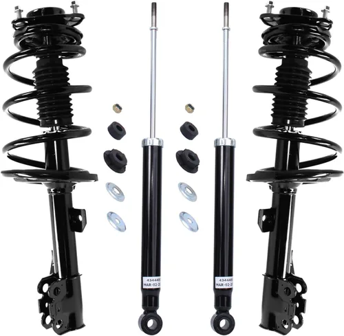 Vista 100 de Detroit Axle - Puntales y Amortiguadores para Chevy Traverse Buick Enclave GMC Acadia Saturn Outlook 2007-2012, 2 puntales delanteros con resorte