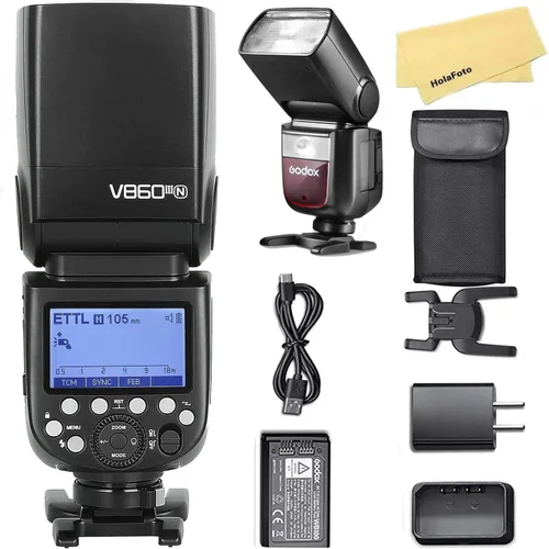 Vista 14 de Flash de cámara Godox V860III-S para cámara Sony, flash Speedlight Speedlite, 76Ws 2.4G TTL HSS 1/8000s, 480 flashes de potencia completa, batería