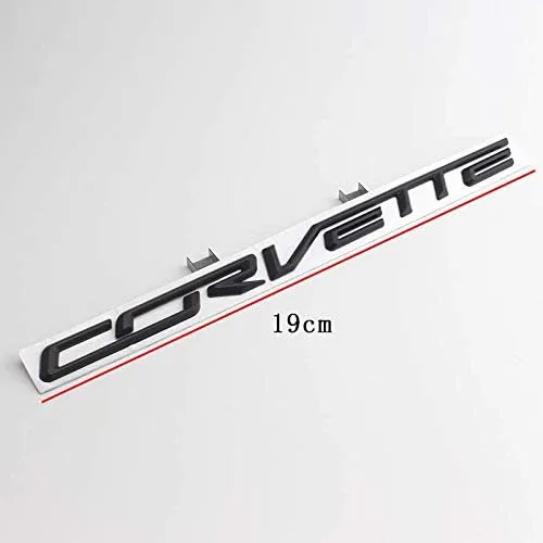Vista 3 de 1 unidad de emblema de Corvette de metal 3D con placa de identificación en letra para puerta y parte trasera, compatible con Corvette (negro)