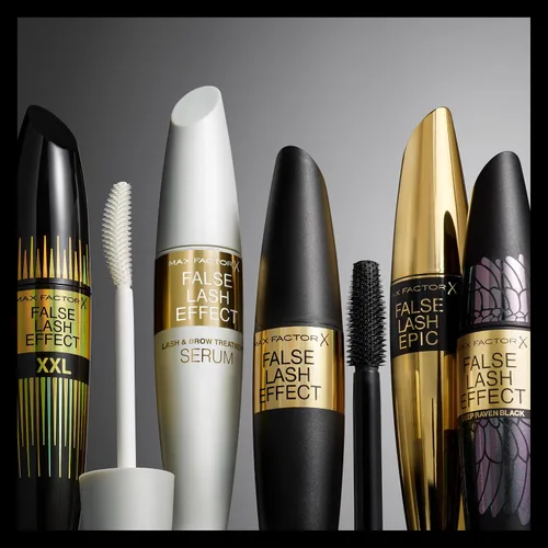 Vista 4 de Max Factor Máscara de pestañas postizas para mujer, color marrón negro, 0.4 onzas Negro/Marrón