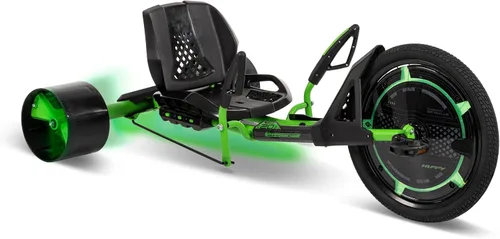 Vista 10 de Huffy Green Machine - Triciclo de deriva de 16 pulgadas, diseño ergonómico elegante, asiento ajustable, marco de acero duradero, fácil de operar