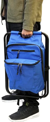 Vista 5 de Preferred Nation Mochila enfriadora sentada, mochila portátil 3 en 1 para acampar con enfriador y taburete plegable para silla, a prueba de fugas