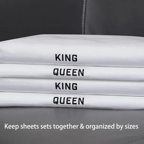 Vista 4 de Calcomanías de tamaño de sábana para planchar para organizador de ropa de cama - Queen (8 piezas)