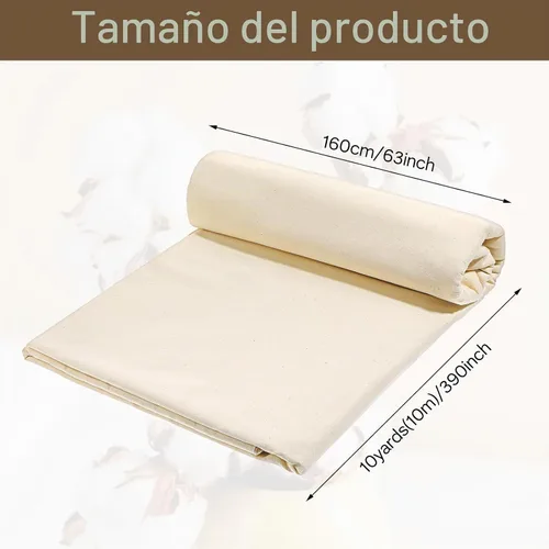 Vista 2 de The Yard Fabrics - Tela de muselina de algodón natural sin blanquear, tela de algodón de muselina para coser ropa, tela de tela, rollo