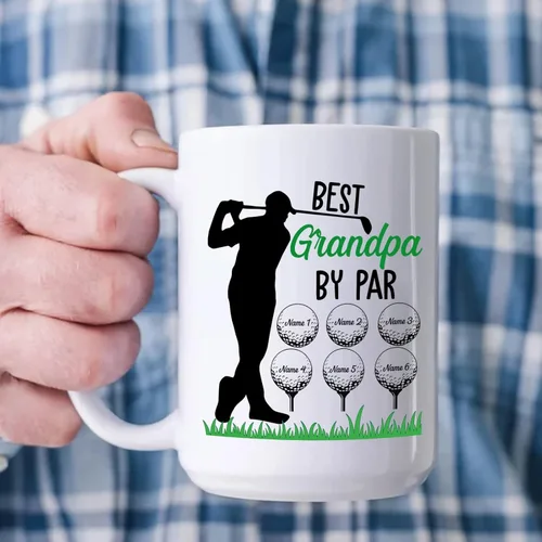 Vista 3 de Taza de café personalizada para el mejor abuelo por par, regalo para abuelo, tazas de abuelo, tazas personalizadas para abuelo con nombres de niños