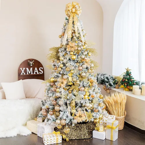 Vista 7 de XmasExp - Paquete de 99 adornos de bolas de Navidad surtidos Juego de bolas de Navidad inastillables con paquete de regalo de mano reutilizable