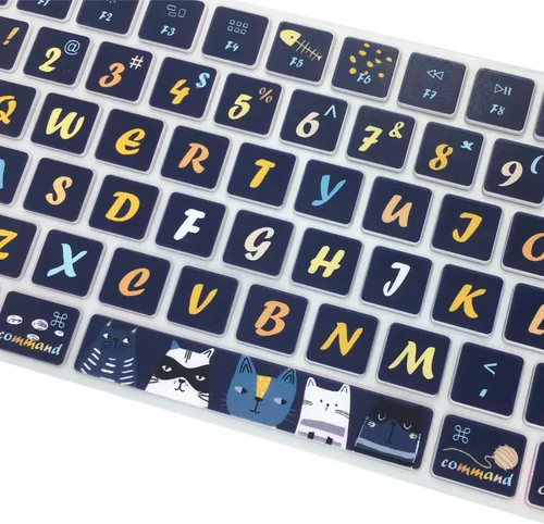 Vista 6 de Funda de teclado para Apple iMac Magic Keyboard 2ª generación MLA22LL/A (Modelo: A1644), protector de piel de silicona con diseño de letras grandes