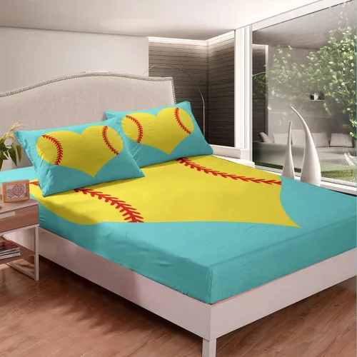 Vista 51 de Feelyou Juego de sábanas de béisbol para niños, juego de sábanas con temática deportiva de pelota, tamaño individual, para niños, adolescentes