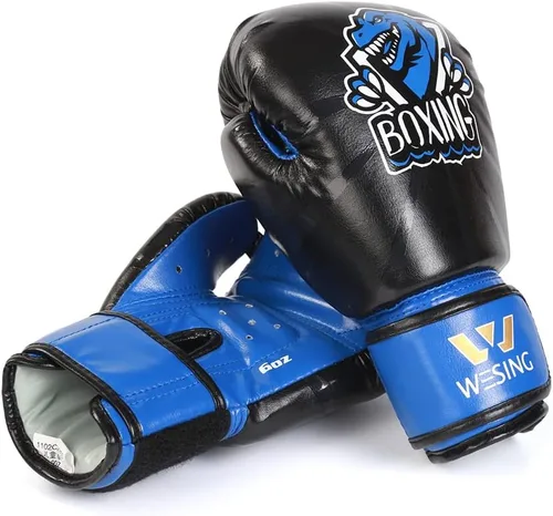 Vista 6 de Wesing - Guantes de boxeo para niños y niños, guantes de entrenamiento de boxeo para niños y niñas de 3 a 8 años, 4 onzas y 6 onzas, para boxeo